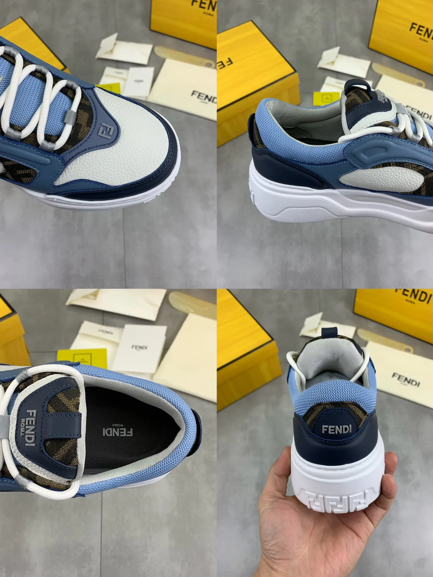 Men's men's shoes 💰P760 new style 💰💎💎💎 summer hot style [FENDI Fendi] top version 🆕New sneakers, wavy soles engraved with original words. Embossed Fendi Flow lettering on the heel. The upper is made of high-end calfskin and breathable materials. Original lining with tone-on-tone details decorated with innovative handcrafting techniques. Ultra-light and wear-resistant TPU and IP foam soles, overall lightweight and comfortable. Size:39-44 (38 45 can be customized)